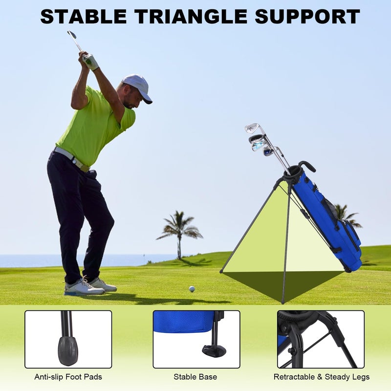 MAZEL Lightweight Golf Bag for Men – Easy to Carry Golf Clubs Bag with Shoulder Strap,Pitch n Putt Golf Stand Bag for Driving Range,Par 3 and Executive Courses - Fit Up to 8 Clubs - Image 4